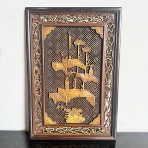 Vintage Asian Wood Carved Panel - Picture 1 of 10