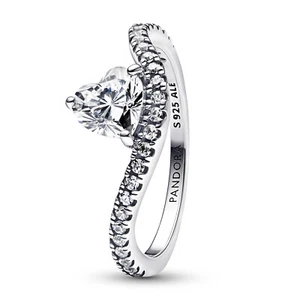 PANDORA Schmuck Damen-Ring Welliges Pavé Herz Silber 193661C01 - Bild 1 von 2
