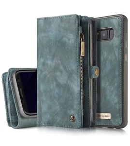 Samsung S8 Plus Wallet Case Premium Folio Zipper Purse Detachable Phone Case - Picture 1 of 6