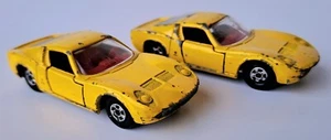 MATCHBOX LESNEY SUPERFAST 33 LAMBORGHINI MIURA, RARE TRANSITIONAL VARIATION PAIR - Picture 1 of 24