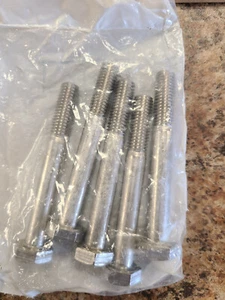 18-8 Stainless Steel Hex Head Screw M10 x 1.5 mm Thread, 80 mm Long (5 Count) - Picture 1 of 2