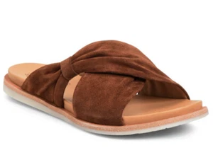 NUEVO EN CAJA Kork-Ease Brigit Arco Cuero Deslizante Sandalia Plana EE. UU. 8/EUR 39 Marrón Caja Sin Tapa - Imagen 1 de 12