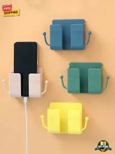 1 pc Wall Mounted Phone Holder Storage Box Bedside Organizer with Multi Colors - Picture 1 of 9