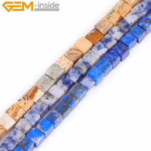 Natural Assorted Stone Cuboid Lapis Lazuli Loose Beads Jewelry Making 15" 4mm - Picture 1 of 26