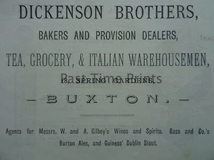 c1879 Buxton DICKENSON BROTHERS BAKER & PROVISIONS Original Victorian Advert - Picture 1 of 2