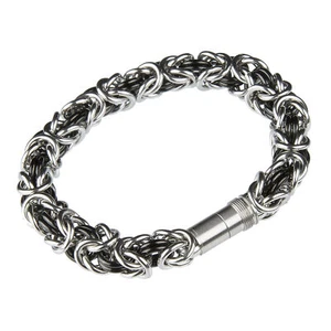 Ernstes Design Edvita Armreif A86 Edelstahl Königsarmband Armband Schwarz besch - Bild 1 von 3