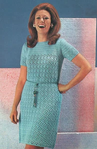 Crochet Pattern Lady's Dress/Tunic. Plus Sizes 38 to 42 inch Bust. - Picture 1 of 1