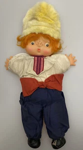 "De colección Niño Muñeca Peluche 12"" Juguete Suave Pelo Rojo Sombrero Pecas Cara Plástica Plana" - Imagen 1 de 7