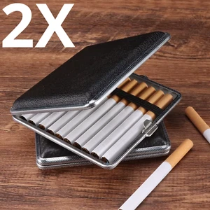2x Zigaretten Etui Modern Zigaretten 20er mit Zigaretten Dose Metall Box Tabak - Bild 1 von 23
