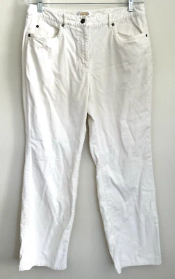 Pantalones de pana elásticos TALBOTS Petites - para mujer talla 12 P - blanco marfil Foto 1 de 4
