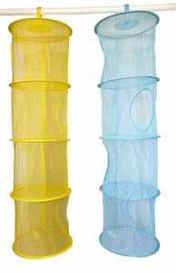 Hanging Mesh Space Saver Bags Organizer4 Compartments Toy Storage Basket 2 PCS - Picture 1 of 6