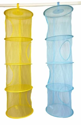 Hanging Mesh Space Saver Bags Organizer4 Compartments Toy Storage Basket 2 PCS - Image 1 of 4