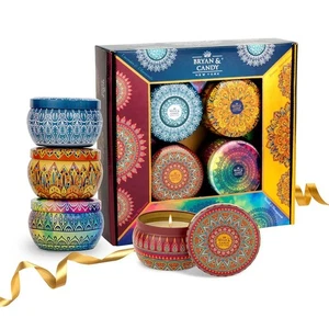 [Pack of 4] Fragrance Candle 100gm Each Soy Wax Aromatherapy Candle Gift Set - Picture 1 of 19