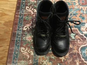Harley Davidson Women’s Black Leather Biker Zip Boots size 6.5 - Picture 1 of 9