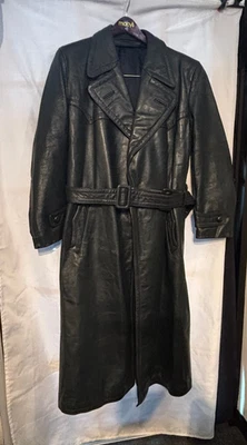 1958 German Leather Coat BWS Lederbekleidung Full Length Size 50 Euro/ 40 US - Image 1 of 4
