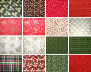 Variety of Christmas Fabrics Red White Green  Metallic Gold Silver 15+ Patterns - Picture 1 of 21