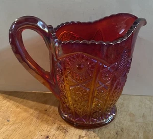 70s Vtg INDIANA Carnival GLASS Sunset AMBERINA Iridescent CREAMER Pitcher MCM - Picture 1 of 6