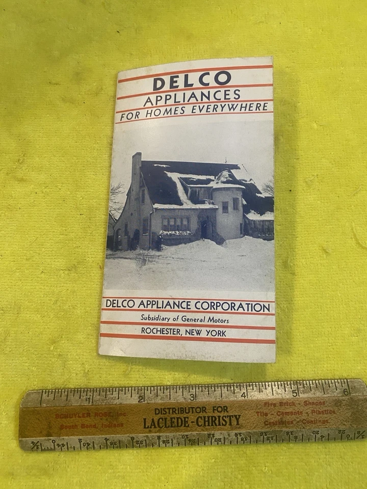 ORIGINAL DELCO APPLIANCE FOLD OUT BROCHURE HIT MISS OLD ENGINE - Image 1 of 4