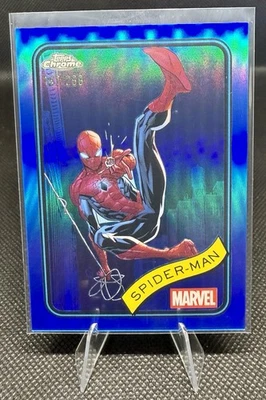 2025 Topps Chrome Marvel Spider-Man #101 True Blue 147/299 Color Match Spiderman - Image 1 of 3