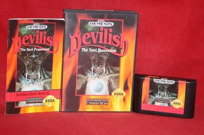 Devilish (Sega Genesis, 1992) Authentic Game Cartridge, CIB Complete - Image 1 of 4