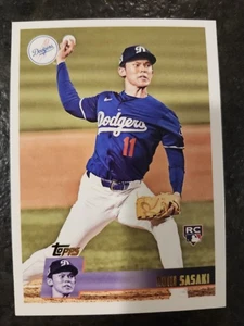 2025 Topps Archives Roki Sasaki #200 1996 Design RC Rookie Los Angeles Dodgers - Foto 1 di 2