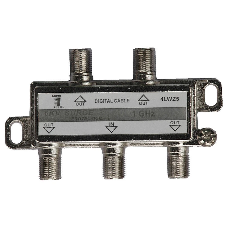 POWER FIRST 4LWZ5 Cable Splitter,4-Way,F-Type,1 GHz 4LWZ5 - Image 1 of 1