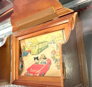 Cornice palcoscenico teatro carta Kamishibai legno vintage giapponese Showa retrò rara - Foto 1 di 6