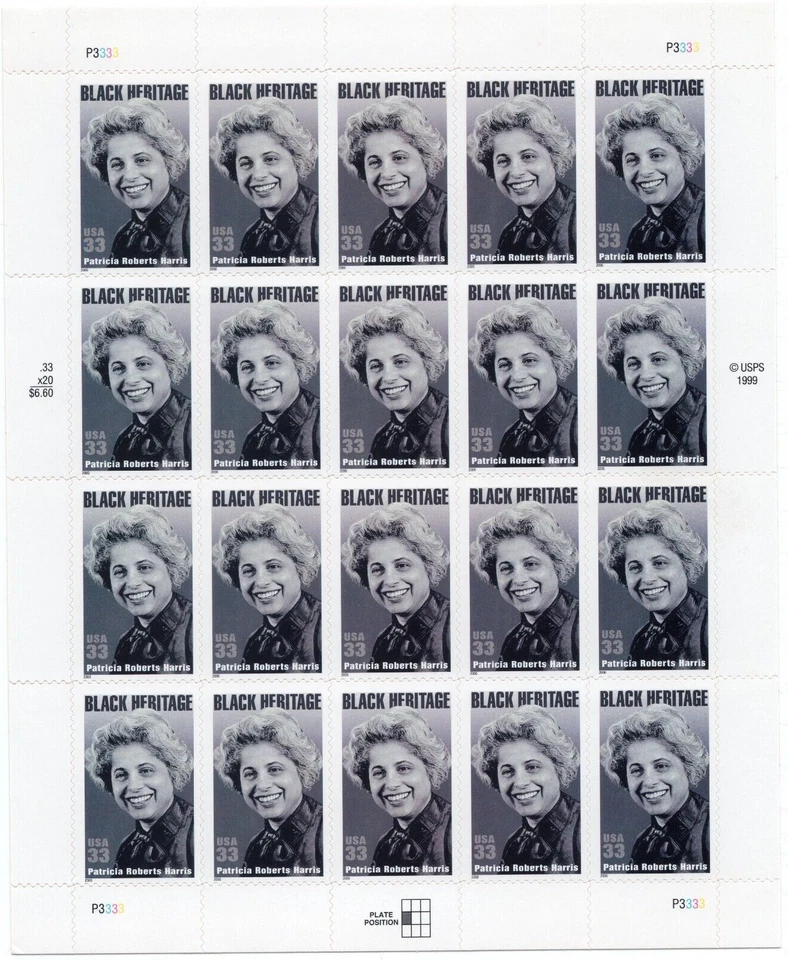 Scott #3371 Patricia Harris (Black Heritage) Sheet of 20 Stamps - MNH - Image 1 of 1