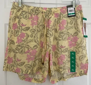 NWT Margaritaville Women's No Passport Required Beach Linen Short Yellow Size XL - Picture 1 of 9