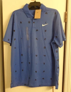 Nike Golf/Casual Polo LARGEHyper Royal Blue All Over Print Golf DriFit Tour 24 - Picture 1 of 2