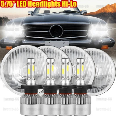 Faros LED redondos de haz alto/bajo Fit Mercedes-Benz 380SL 450SL 560SL 4 piezas 5,75" Foto 1 de 4