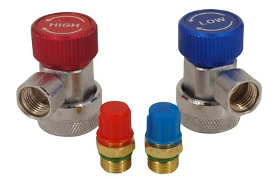 2 x Adapter Schnellkupplung Klimaanlage R134A Hochdruck Niederdruck KFZ - Bild 1 von 3