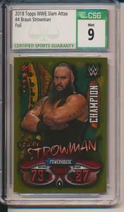 2018 Topps WWE Slam Attax Gold India Foil Exclusive RARE Braun Strowman CSG 9 - Imagen 1 de 2