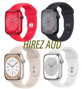 Apple Watch Series 8 GPS 41/45mm Midnight Starlight Red Silver M/L - Picture 1 of 23