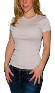 $145 Polo Ralph Lauren Women Short Sleeve Crew T-Shirt Shirt Pink Made USA Small - Picture 1 of 4