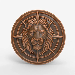 Lion Head Wall Plaque STL Files For CNC Router 3D Printer Artcam Aspire 3D Model - Picture 1 of 7