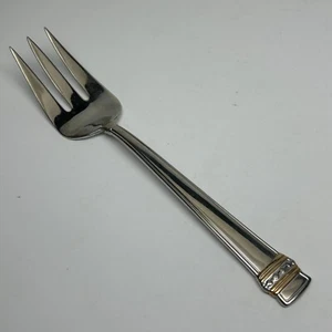 LENOX "HANCOCK GOLD" Stainless SERVING / MEAT FORK 8.5" Gold Accent Glossy - Picture 1 of 2