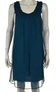 Adam Adam Lippes Womens Dress Size 8 Teal Blue Shift Knee Length Sleeveless - Picture 1 of 4