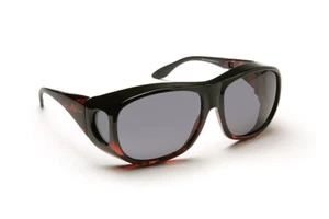 FitOvers Eschenbach Solar Shields Sunglasses Gray Polarized - Large Fit Overs - Picture 1 of 2