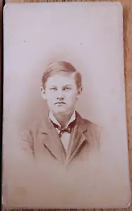 Antique Victorian CDV Carte d'Visite Portrait Young Man, 1870s J.B. Rice Photogr - Picture 1 of 2