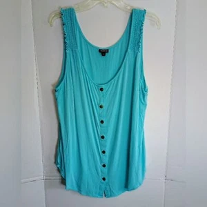 Torrid Blue Ruched Buttoned Tank Top Size 2X - Picture 1 of 4