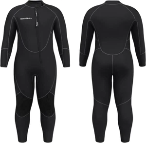 Seaskin 3mm Full Wetsuit - Plus Size Large - Schwarz Neopren Tauchanzug - Bild 1 von 3