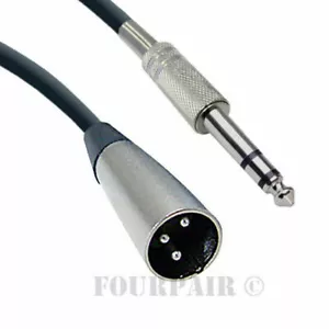 15ft XLR 3-Pin Male to 1/4" Stereo Plug Shielded Microphone Mic Cable Cord TRS - Picture 1 of 1