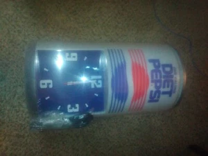 Vintage 80s Diet Pepsi can Plastic Wall Clock - 13" x 24" brand new factory box - Picture 1 of 9