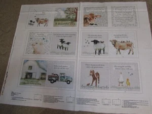 Henry Glass A Beautiful Day Farm Animal Cotton Fabric Book Panel - Picture 1 of 1