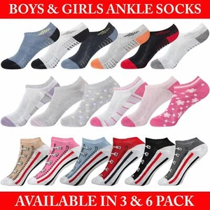 Boys Girls Socks Children Kids Invisible Trainers Multicoloured Sock 6 Pairs - Picture 1 of 35