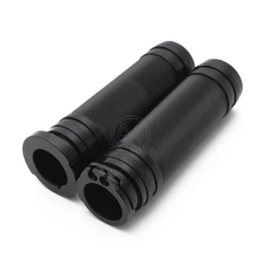 1" Aluminum Motorcycle Handlebar Grips Hand Grips Black for Harley Softail Honda - Picture 1 of 4