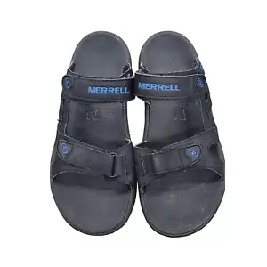 Sandalias Merrell para hombre talla 8 negras/azules correas ajustables cómodas - Imagen 1 de 6
