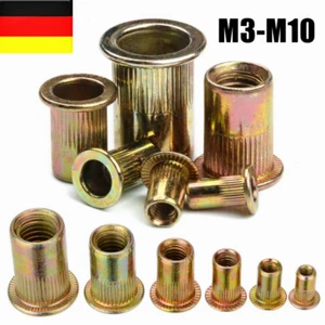 Blindnietmuttern Nietmuttern Gewindeniete Nieten Einziehmutter Verzinkte M3-M10 - Bild 1 von 18