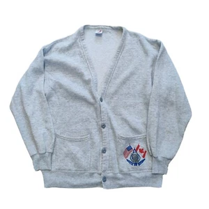 Vtg 90s Jerzees Pacific Northwest Division Button Cardigan Sweatshirt Sweater - Picture 1 of 7